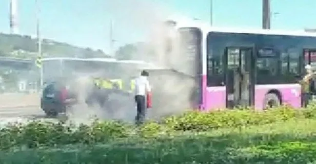 İstanbul’da yolcu otobüsünde yangın paniği