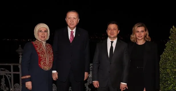 Başkan Recep Tayyip Erdoğan Huber Köşkü’nde Zelenskiy ile akşam yemeğinde bir araya geldi