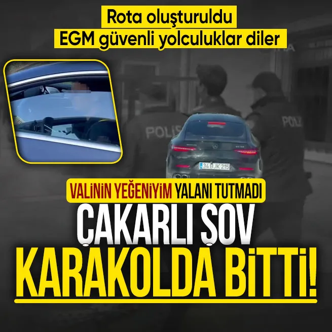 Valinin yeğeniyim yalanı tutmadı! Trafik magandasının çakarlı şovu emniyette bitti