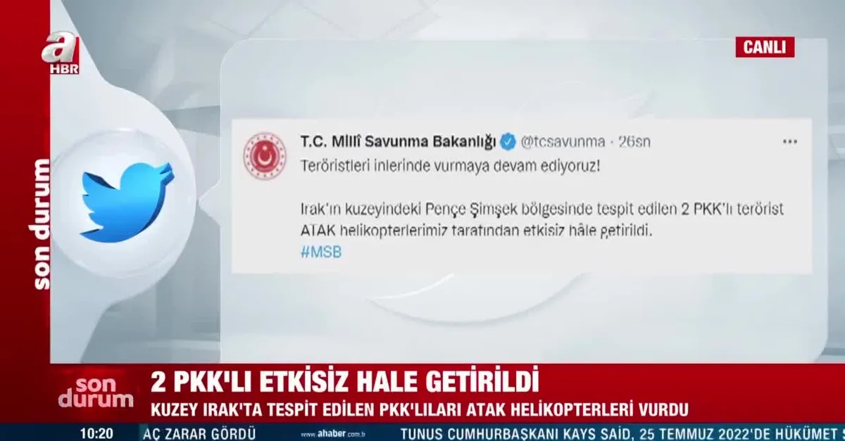 MSB: 2 terörist etkisiz hale getirildi!