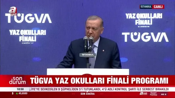 Başkan Erdoğan'dan TÜGVA Yaz Okulları Finali Programı'nda önemli açıklamalar