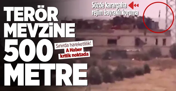 A Haber Suriye'de terör mevzilerini görüntüledi! Sözde karargaha rejim bayraklı kamuflaj! Keskin nişancı ve teröristler...