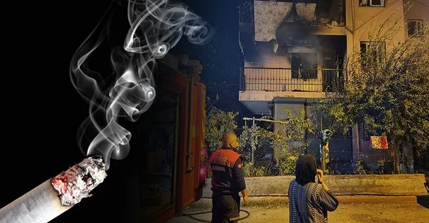 Sigara içerken evi yaktılar