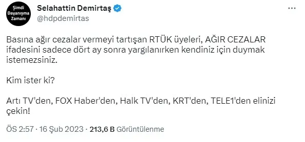 chp-medyasi-ceza-panigine-kapildi-selahattin-demirtas-tehdit-etmeye-kalkti-rtukten-rest-kimseden-izin-alacak-d-1676571248906.jpg CHP medyası ceza paniğine kapıldı: Selahattin Demirtaş tehdit etmeye kalktı! RTÜK'ten rest: Kimseden izin alacak değiliz-3