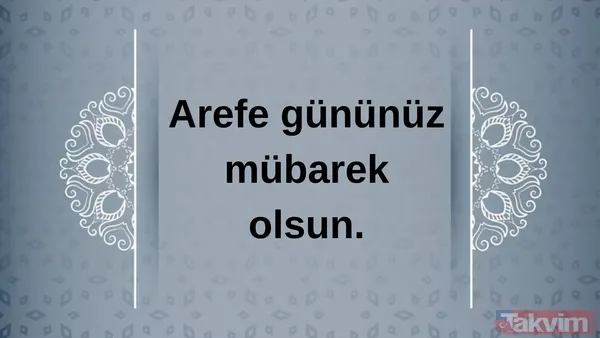 Arefe Gününüz Mübarek Olsun.