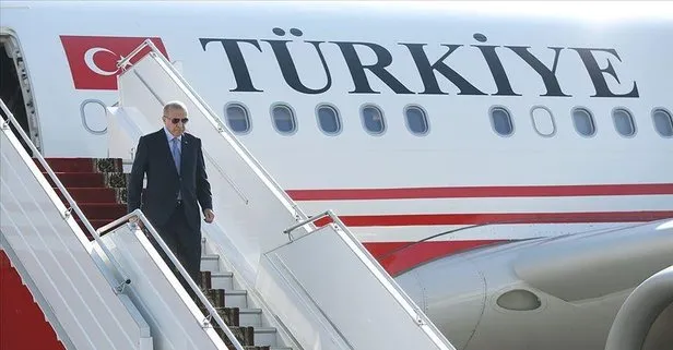 Başkan Erdoğan, Devlet Başkanları Birinci Zirvesi’ne katılmak üzere Türkmenistan’a ulaştı