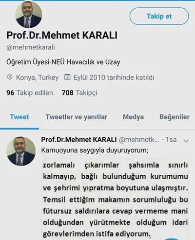 'Kadın adaya oy vermeyeceğim' diyen Dekan Mehmet Karalı istifa etti - 3