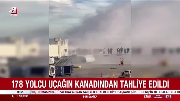 ABD’de acil iniş yapan uçağın motoru yandı