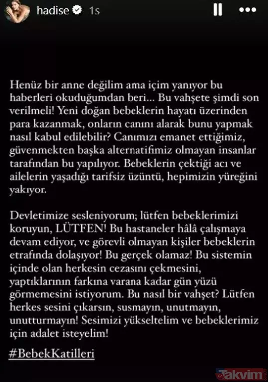 Ünlülerden yenidoğan çetesine tepki: Bu nasıl bir vahşet? | Demet Akalın, Hadise, Bergüzar Korel... - 5