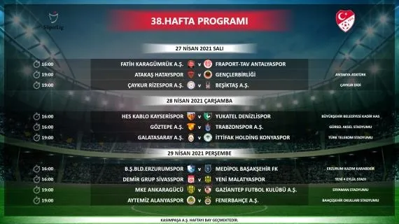 SON DAKİKA: Süper Lig'de 35, 36, 37, 38 ve 39. haftanın maç programı açıklandı!-5