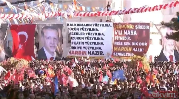 Vatandaşlardan Mardin'de 6'lı masaya pankartlı gönderme: Üzümümüz şiredir 6’lı masa fitnedir! Reis sen dik dur Mardin halkı seninledir - 11