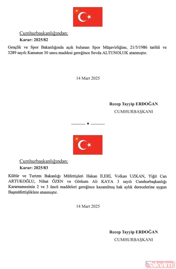 Başkan Erdoğan imzaladı! Atama kararları Resmi Gazete'de! Birçok bakanlığa yeni isimler getirildi - 4