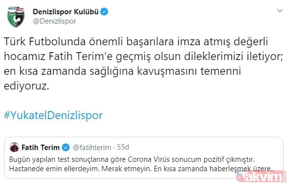 Corona virüse yakalanan Fatih Terim'e destek mesajları: Nefesim daralıyor - 27
