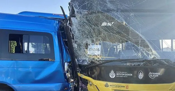 İstanbul Ataşehir’de İETT otobüsü yolcu minibüsüne çarptı!