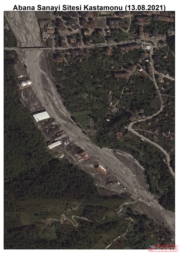 Sel felaketinin yaşandığı Kastamonu Bozkurt'ta çalışmalar sürüyor! Göktürk-1 Keşif Uydusu bölgeyi görüntüledi - 12