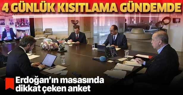 İşte Başkan Erdoğan'ın masasındaki anket sonucu! Bayramda 4 günlük sokağa çıkma kısıtlaması gündemde