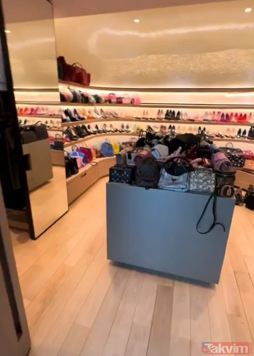 Süper lüks ayakkabı ve çantaları olay oldu... Galatasaraylı Icardi'nin eşi Wanda Nara'nın giyinme odasına bakın! - 9