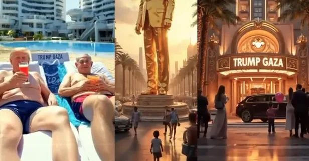 Trump’tan skandal Gazze paylaşımı! Dansözler, altın heykeller, para saçan Elon Musk ve Netanyahu ile şezlong