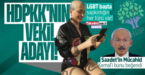 Terörün siyasi uzantısı HDP'nin Yeşil Sol adayı sapkın LGBT'li Semyani Perizade çıktı!