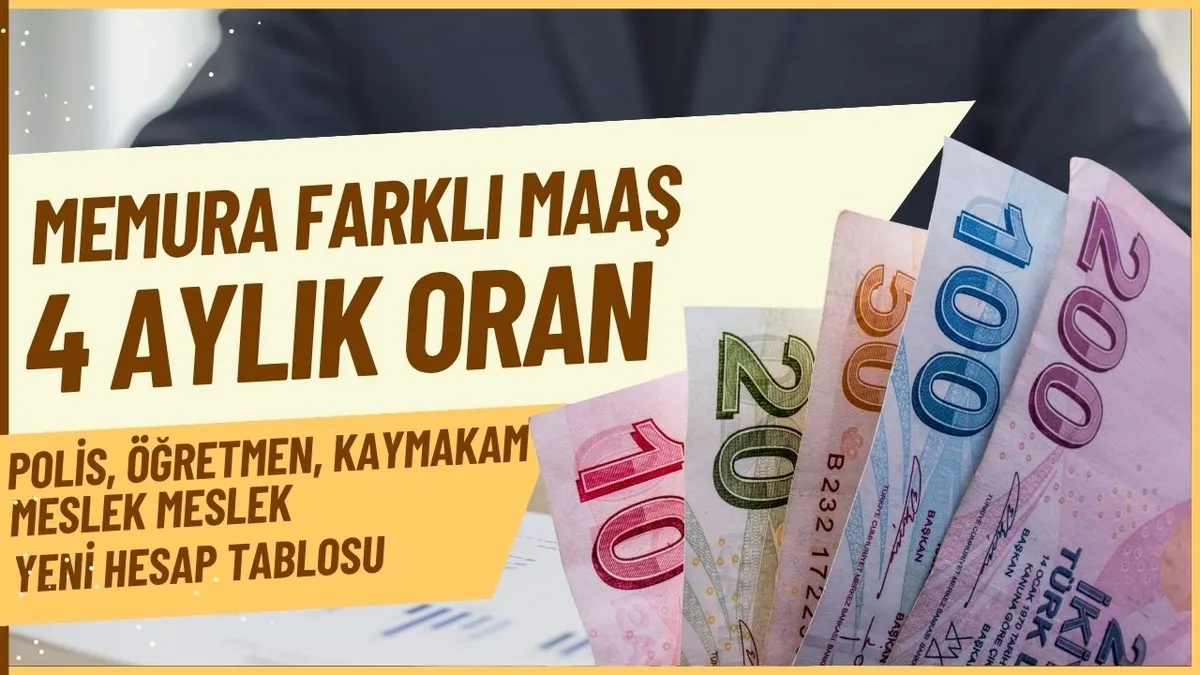 Memura emekliye %16.55 enflasyon farkı: En düşük maaş için yeni oran geldi! Polis, kaymakam meslek meslek zam tablosu
