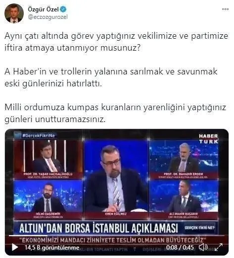 Başkan Erdoğan hakkında hadsiz ifadeler kullanan CHP’li Özgür Özel’e AK Parti’den sert yanıt