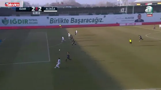 GOL! Ahmet İlhan Özek 90’da sahneye çıktı! Skor 2-2 oldu | Iğdır FK 2-2 Aliağa FK