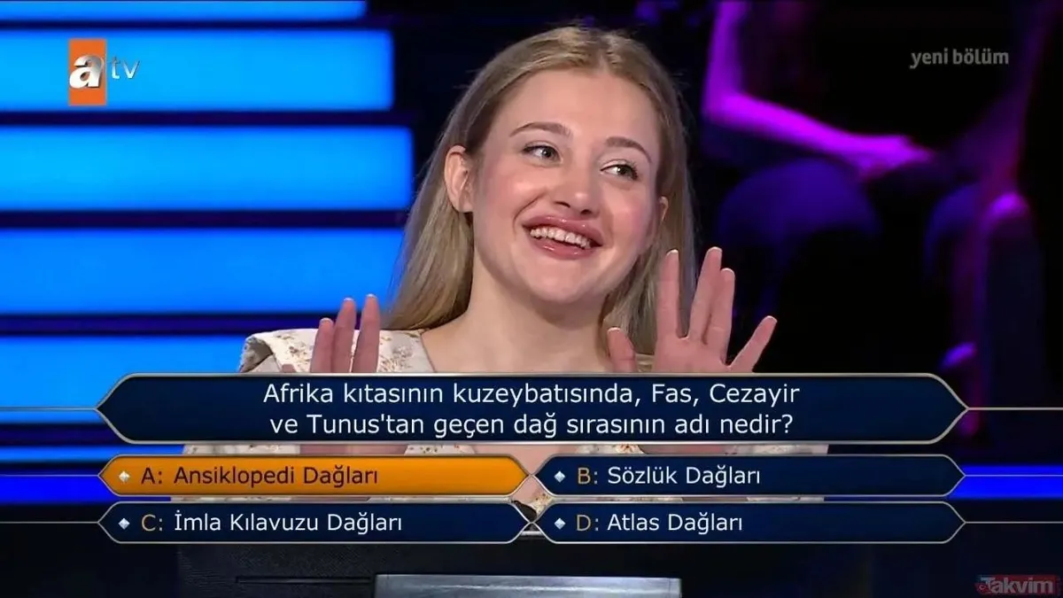 Kim Milyoner Olmak İster'de yarışmacı var olmayan dağı seçince sosyal medyada gündem oldu