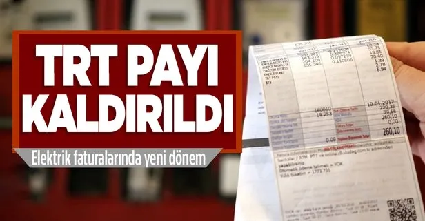 Elektrik faturalarındaki TRT payı kaldırıldı