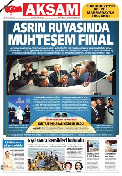 Marmaray için hangi gazete hangi manşet attı?