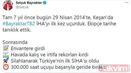 Türk savunma sanayisinin dönüm noktası! Bayraktar TB2 tam 7 yıl önce bugün ilk kez uçuruldu!