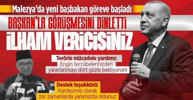 Başkan Erdoğan, Malezya Başbakanı Enver İbrahim ile görüştü! İbrahim’den övgü dolu sözler: İlham vericisiniz