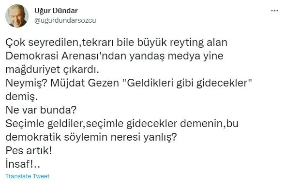 Müjdat Gezen seçilmiş hükümeti işgalci kuvvete benzetti, ekürisi Uğur Dündar skandal sözleri savundu!-2
