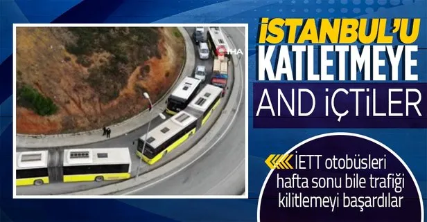 İstanbul’da İETT çilesi! Trafik kilitlendi