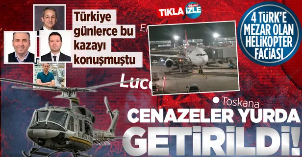 İtalya’daki helikopter kazasında yaşamını yitiren 4 Türk'ün cenazesi yurda getirildi