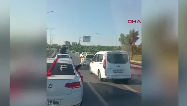 Bayrampaşa'da düğün konvoyunda kaza