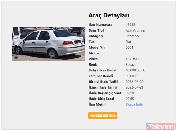 SGK'DAN 10 BİN TL'YE 2004 MODEL FİAT! 100 bin TL'ye Mercedes sahibi olun! SGK 2. el fiyatları şoke etti! Toyota, Fiat, Renault, Citroen... - 2