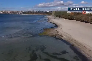 İstanbul’da deniz suyu çekildi! Sahilde adacıklar oluştu