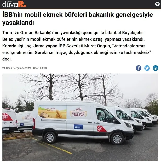 "Mobil araçlarda ve İBB'nin büfelerinde ekmek satışı yasaklandı" yalanına Bakanlıktan yanıt gecikmedi-3
