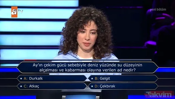 İşte Kim Milyoner Olmak İster'de yarışmacının cevapladığı diğer sorular...