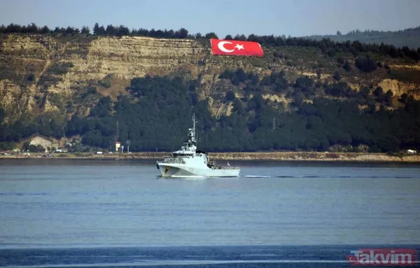 İngiliz savaş gemisi 'HMS Trent' Çanakkale Boğazı'ndan geçti - 3