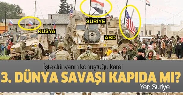 Suriye’de gerilim tırmanıyor! Rejim, ABD ve Rusya bayrakları aynı karede!
