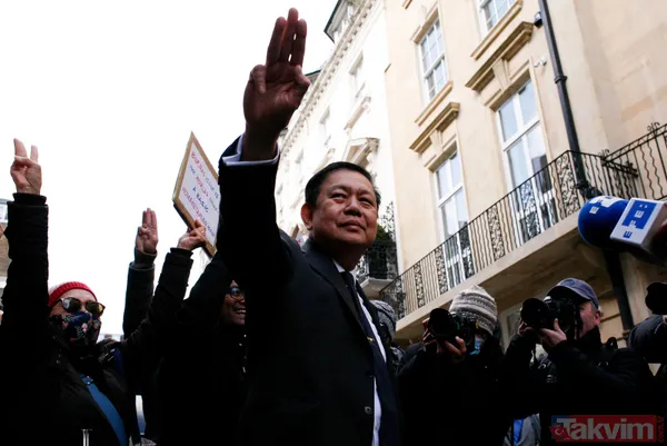 SON DAKİKA: Myanmar'daki askeri darbenin etkisi Londra'da! Büyükelçi içeriye alınmadı - 20