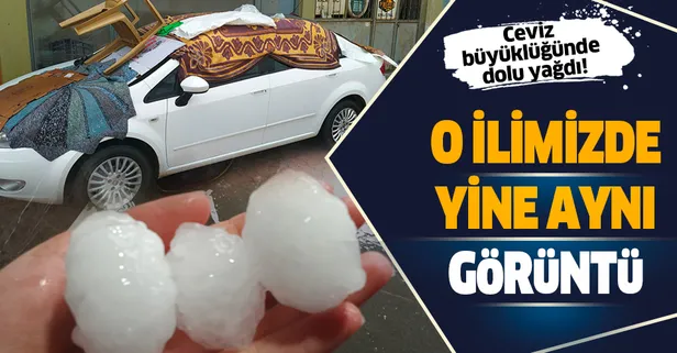 Son dakika: Kastamonu'da ceviz büyüklüğünde dolu yağdı!-1
