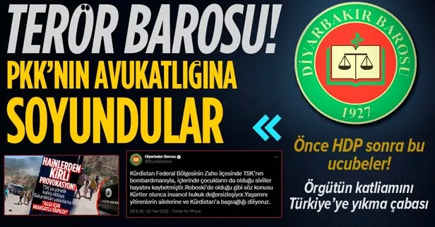 Teröristlerin avukatı Diyarbakır Barosu’ndan büyük küstahlık! Irak Duhok’taki PKK saldırısından TSK’yı sorumlu tuttular