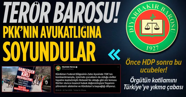 Teröristlerin avukatı Diyarbakır Barosu'ndan büyük küstahlık! Irak Duhok'taki PKK saldırısından TSK'yı sorumlu tuttular