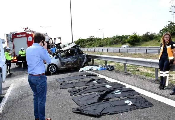 Son dakika haberi: Tekirdağ'da bayramın ikinci günü feci kaza! TIR'la otomobil çarpıştı: 5 kişi yanarak öldü-5