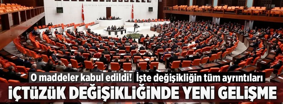 TBMM İçtüzük değişiklik teklifinin ilk bölümü kabul edildi