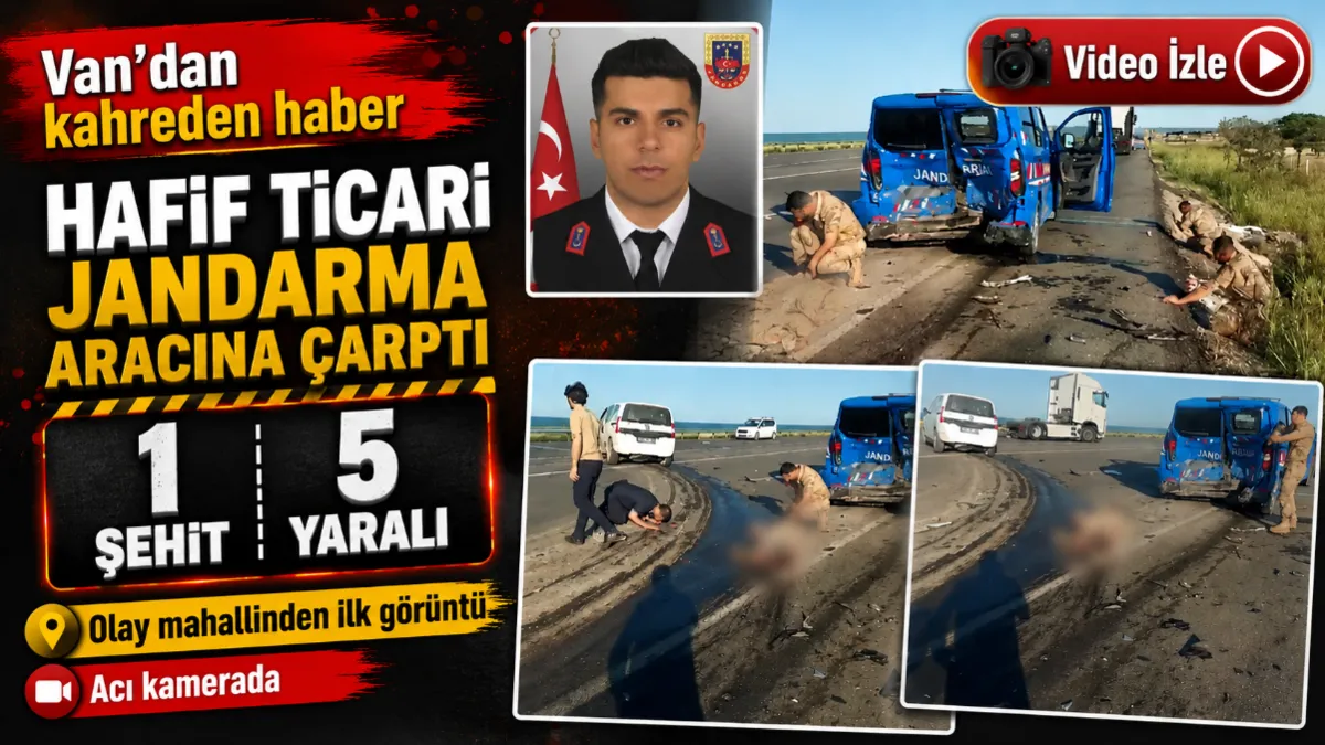 Erciş’te kahreden kaza: 1 şehit 5 yaralı | Acı kamerada