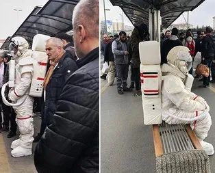 Metrobüste ’astronot’ şaşkınlığı