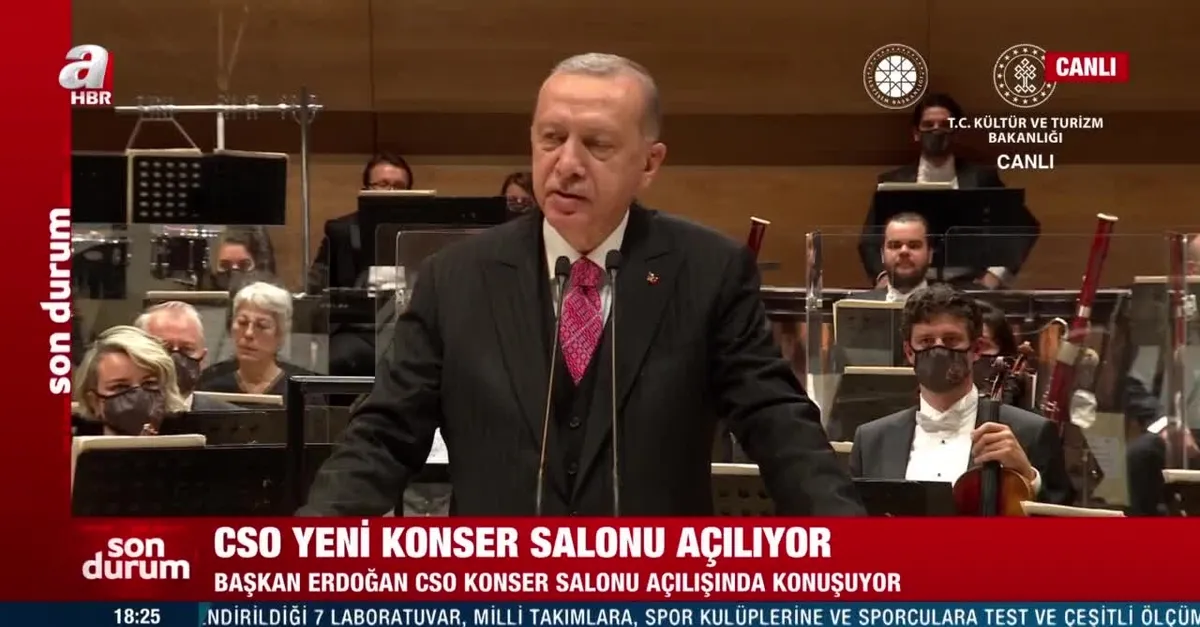 Son dakika: Başkan Erdoğan CSO yeni konser salonu açılışında konuştu: Tüm güzellikler notalara burada yansıyacak